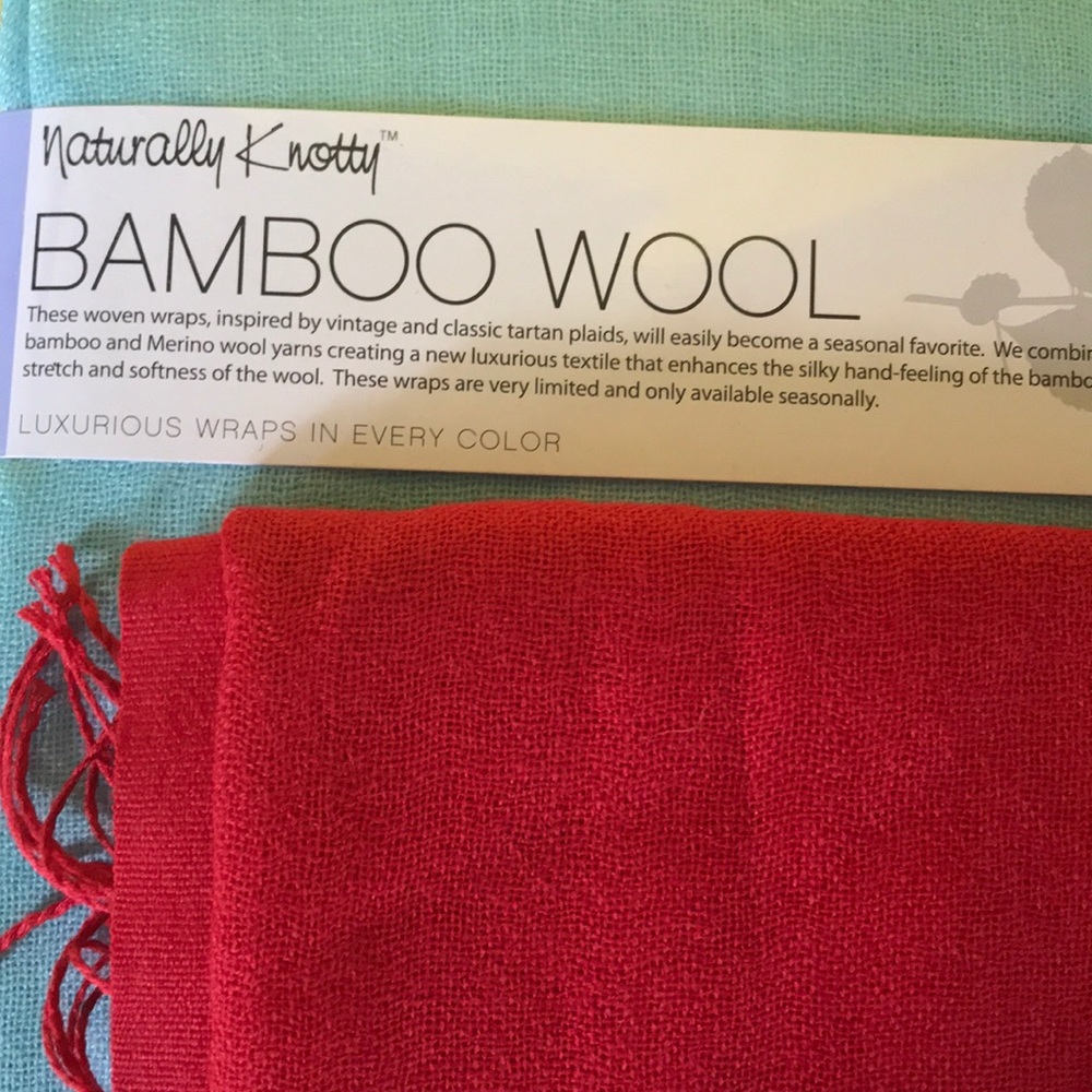 New red Naturally Knotty viscous/wool wrap